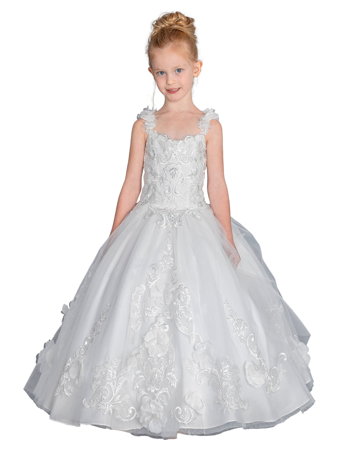Ivory Grace: Embroidered Christening Gown with Delicate Details