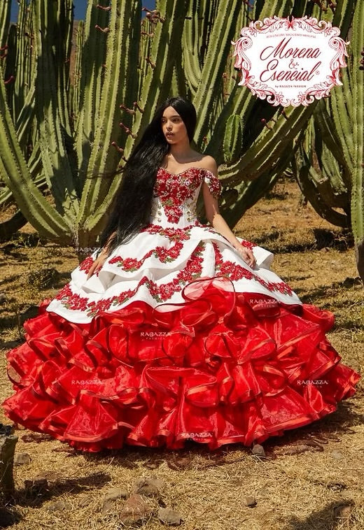 Scarlet Cascade: Ragazza Fashion Tiered Embroidery Dress