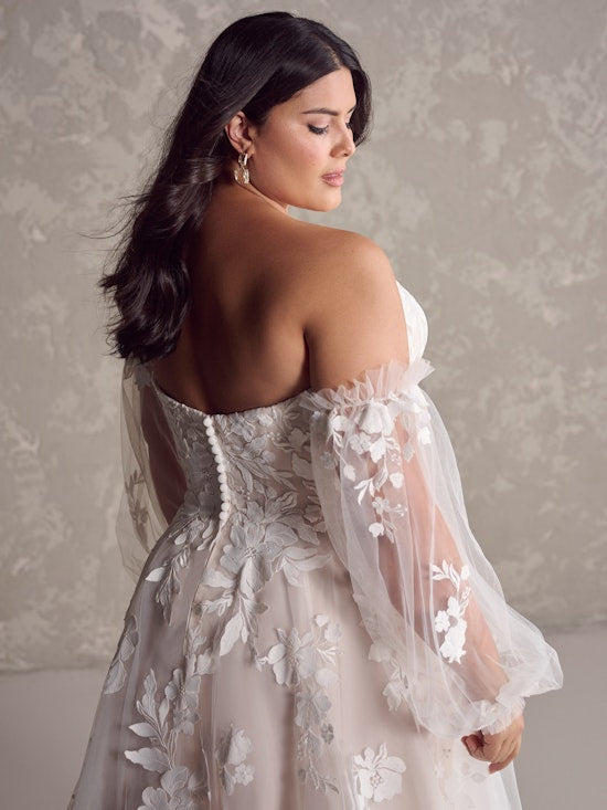Whispers of Ivory - Blush-Kissed Lace Wedding Gown