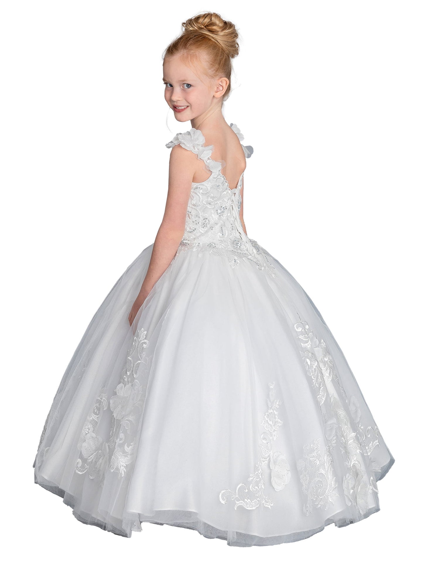 Ivory Grace: Embroidered Christening Gown with Delicate Details