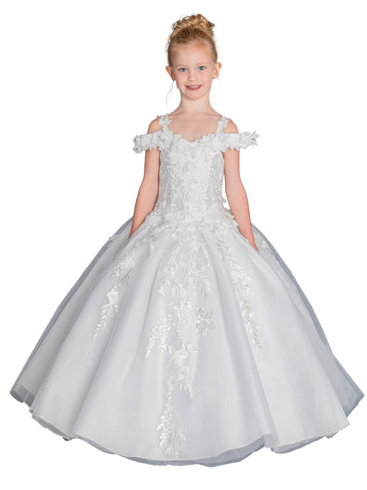 Heavenly Grace: Embroidered Tulle Baptism Dress