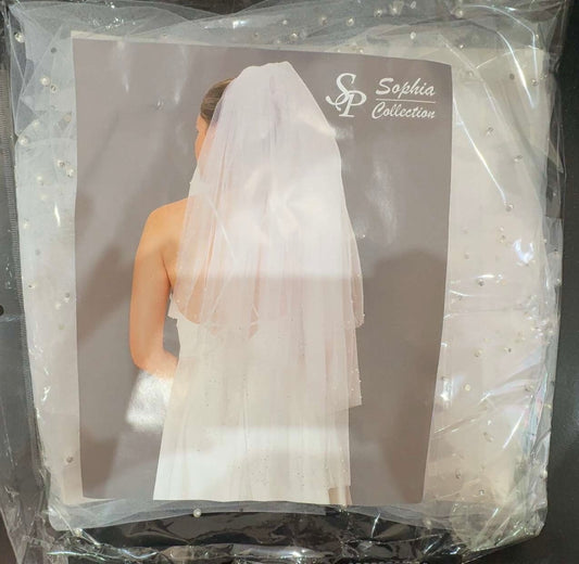 "Serene Shores" Pearl Cascade Veil