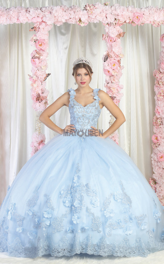 Enchanting in Blue: A Floral Fantasy Ball Gown