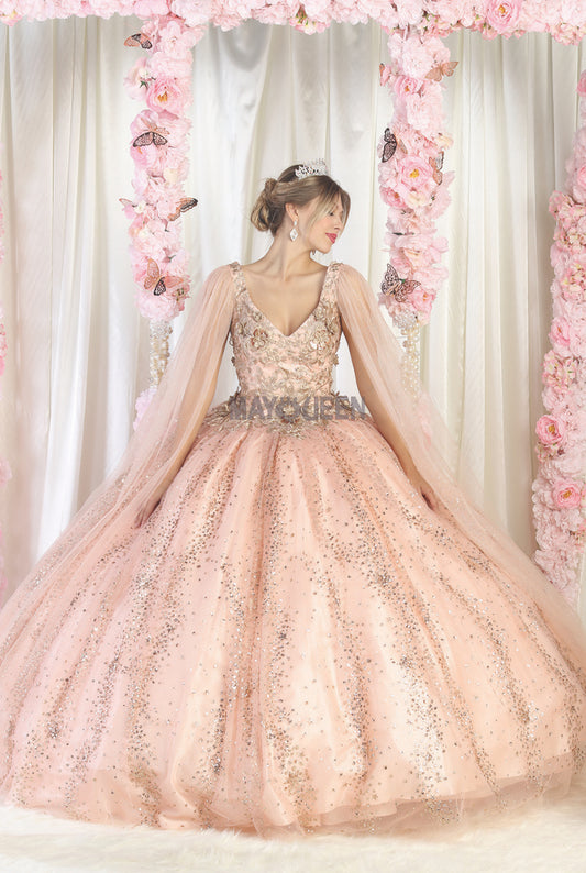 Sparkling Aurora Ballgown with Cape