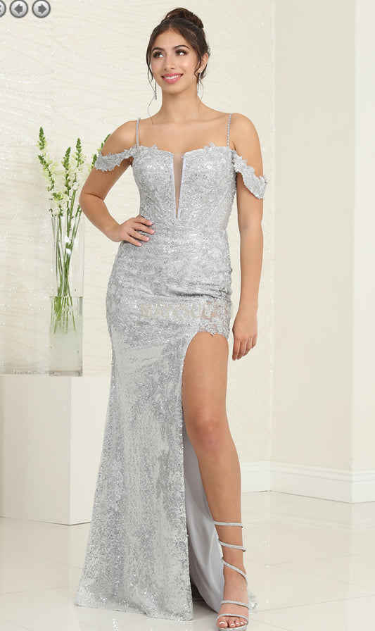 Silver Starlight Sequin Gown