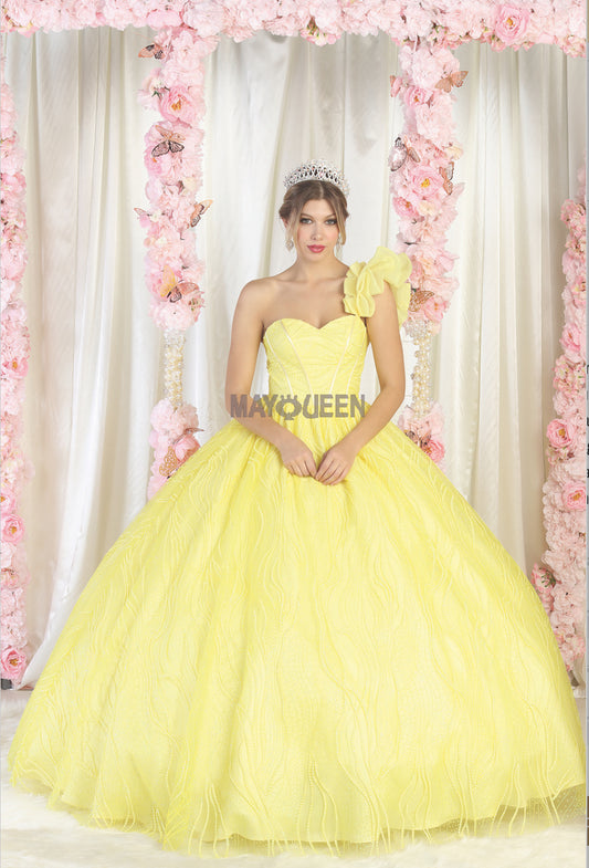 Golden Hour Floral Quinceañera Dress