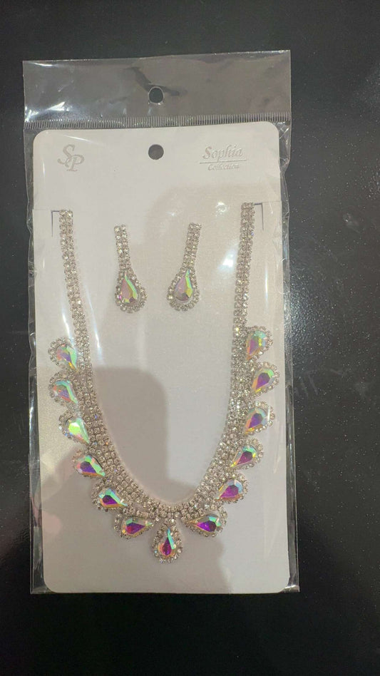 "Starlight Tears" Iridescent Teardrop Jewelry Set