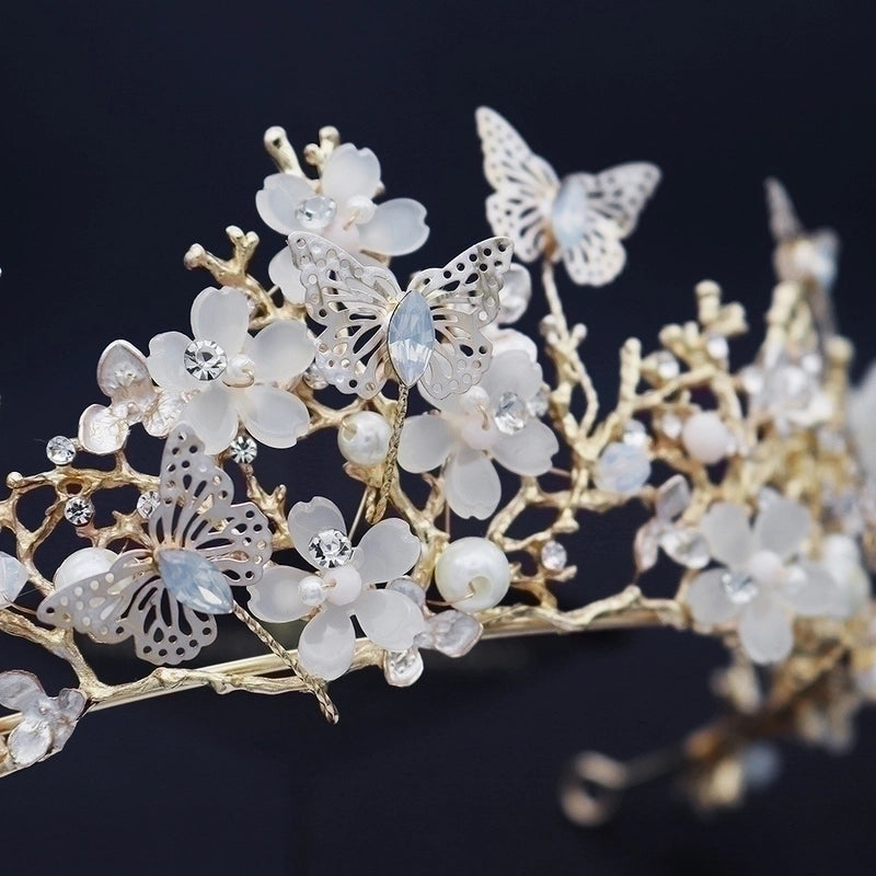 "Monarch's Crown: Handcrafted Butterfly Tiara"