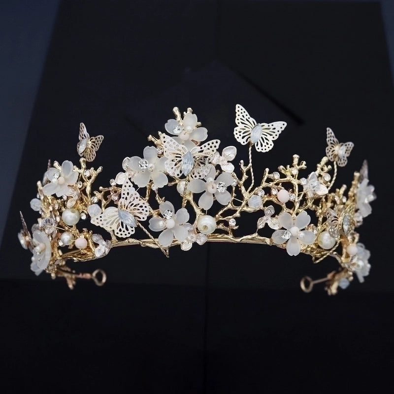 "Monarch's Crown: Handcrafted Butterfly Tiara"