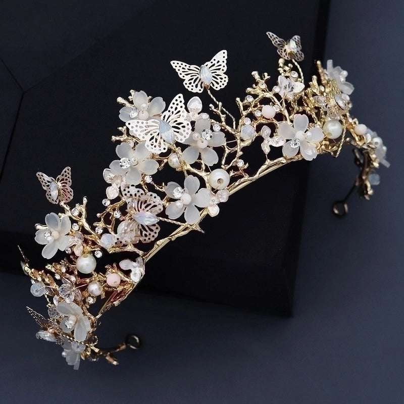 "Monarch's Crown: Handcrafted Butterfly Tiara"