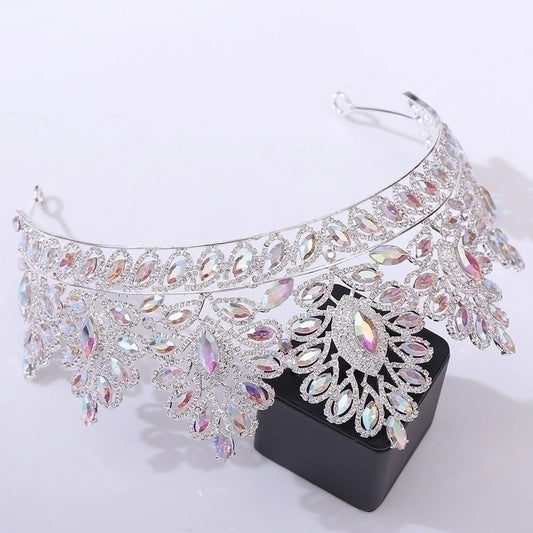 Nocturne Radiance: Iridescent Crystal Tiara