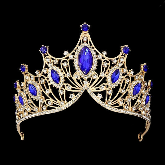 Sapphire Serenity: Golden Crystal Tiara
