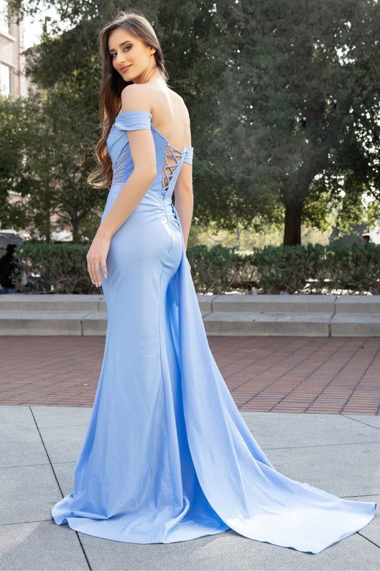 Azure Cascade: Beaded Elegance in Light Blue