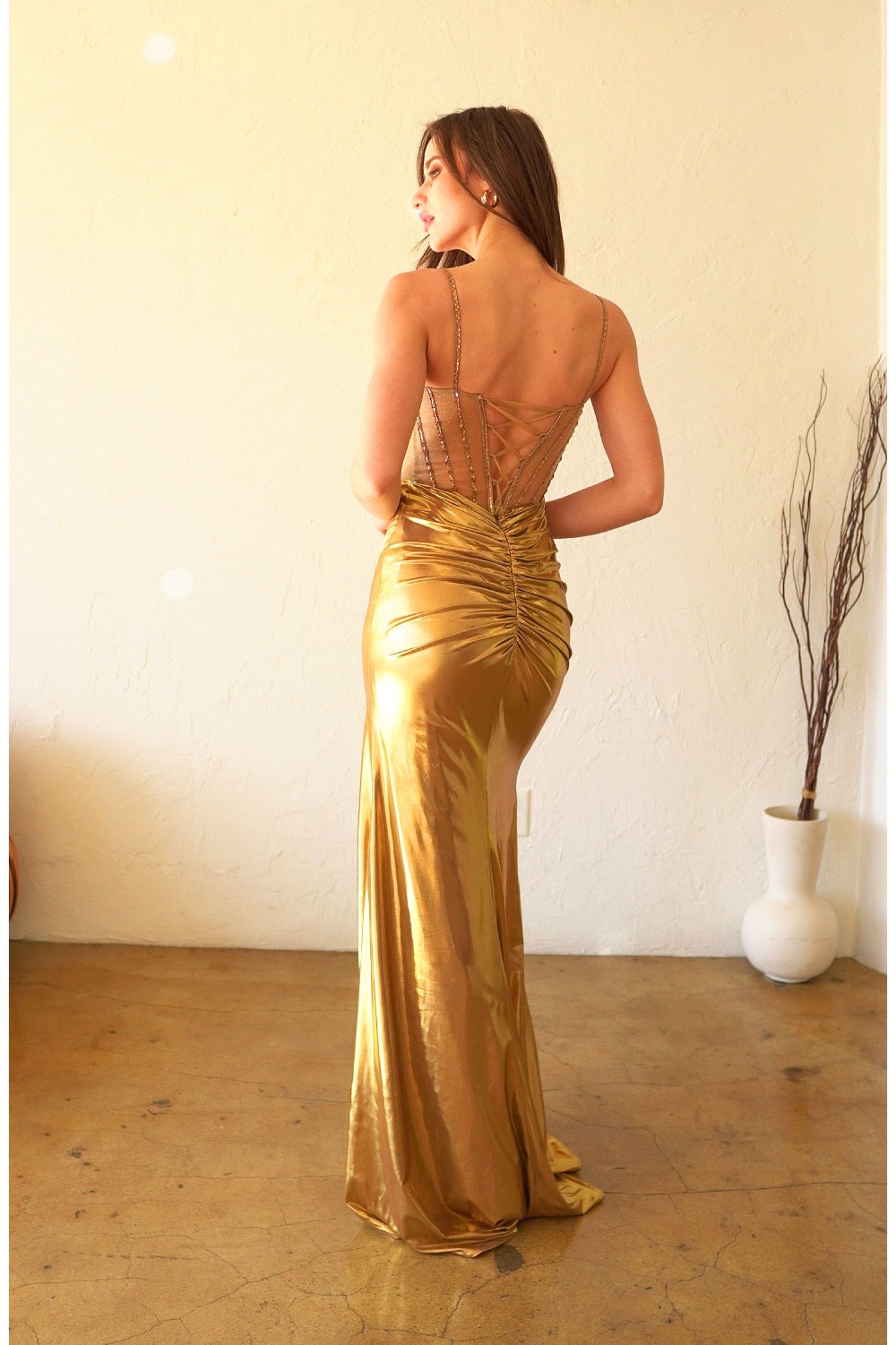 Gilded Opulence: The Golden Hour Gown