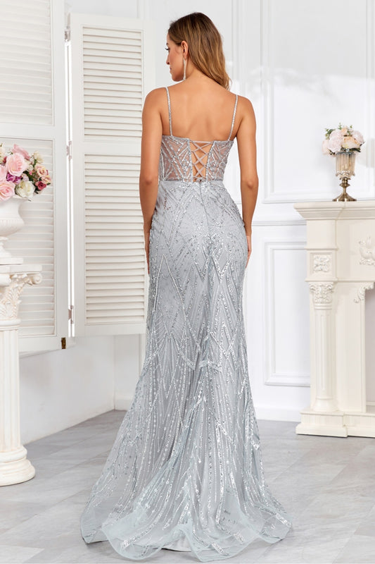 Silver corset dress
