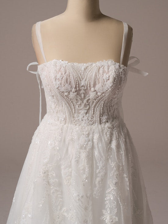 "Moonlit Serenade" - Ivory & Silver Embroidered Wedding Gown